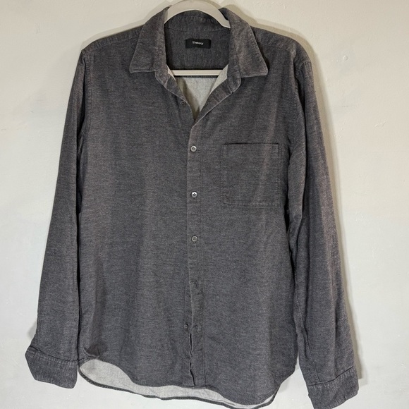 Theory Irving Maxson Button Down Long Sleeve 100% Brushed Cotton Flannel - Picture 6 of 6